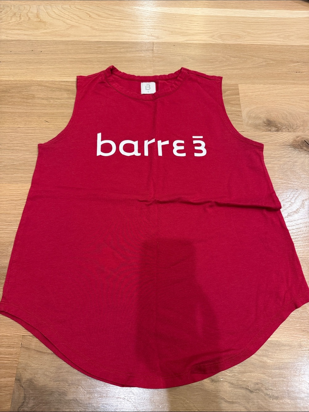 barre3 Women's Logo Muscle Tank - Red & Navy - Picture 3 of 4